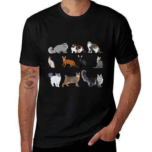 Cat Breeds T-Shirt Plus Size Gym Sports T-Shirt