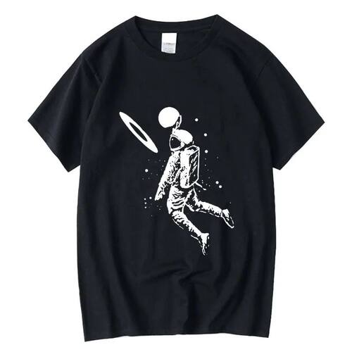 Men's T-shirt High Quality Cotton Blend Funny Moon Astronaut