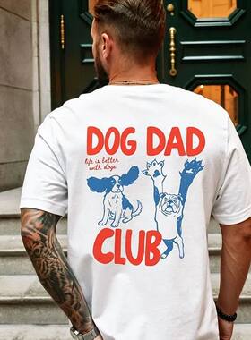Dog Dad Club T-Shirt Life Is Better with Dogs Retro Doodle P