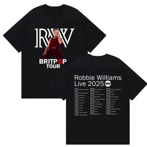 Rapper Robbie Williams Live Rw Tour 2025 Graphic T Shirts Me