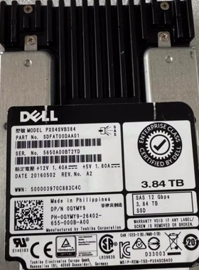 DELL R750 R940 T640 R740 固态硬盘 PX04SVB384 3.84T SAS SSD