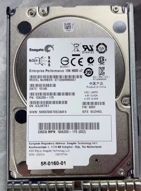 思科UCS-HD12T10KS2-E 1.2T 10K 0B28491服务器硬盘 58-0160-01