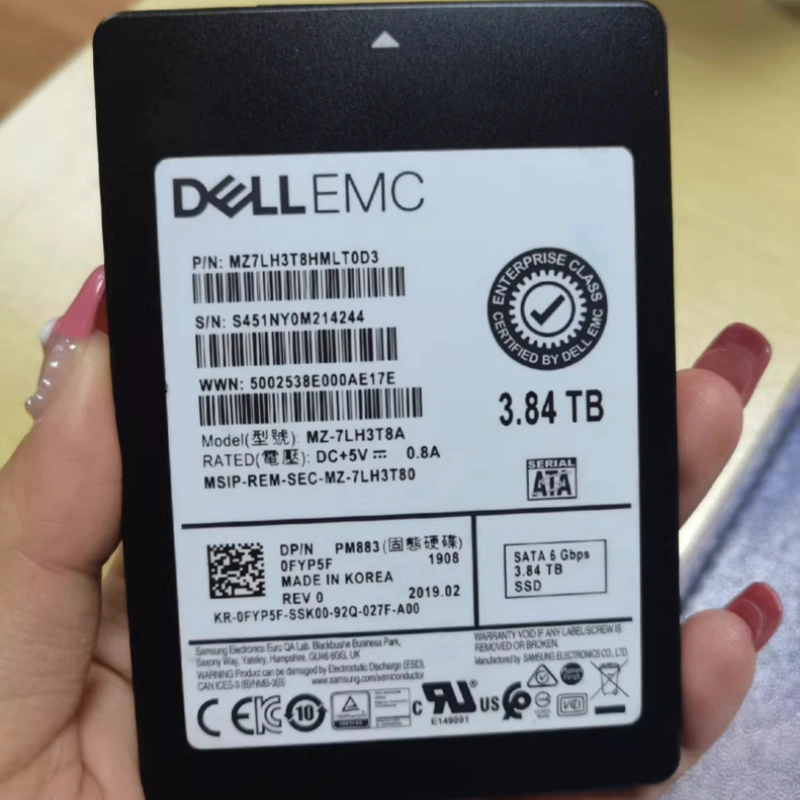 DELL EMC PM883 0FYP5F MZ-7LH3T8A 原装固态硬盘 3.84T SATA SSD
