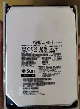 Oracle Sun 7113182 7301585 7301588 8TB 7.2K SAS 12Gb 8T硬盘