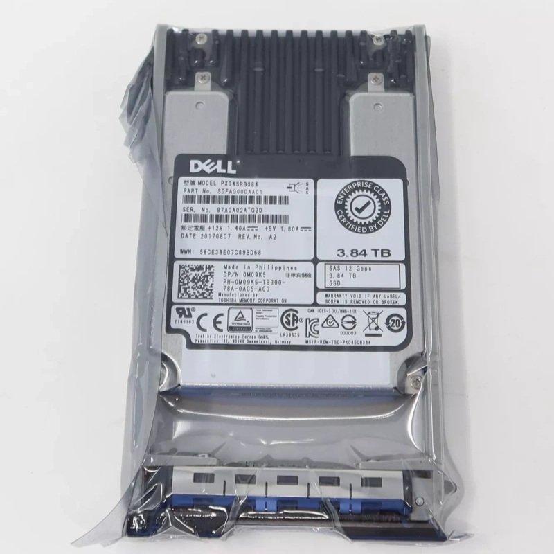 M09K5 0M09K5 PX04SRB384 戴尔 3.84TB 12G SFF 2.5 SAS 固态硬盘