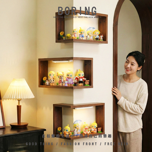 BabyMolly喵趣横生系列手办盲盒收纳挂墙展示架客厅转角装饰摆件