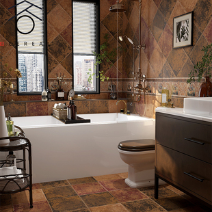 美式复古做旧卫生间浴室墙地砖300x300餐厅厨房瓷砖阳台格子砖