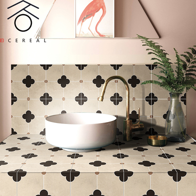 南洋复古中古风米黄色小花砖200x200法式卫生间浴室墙地砖厨房砖