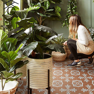 波西米亚风复古做旧小花砖300x300餐厅阳台地砖卫生间厨房墙地砖