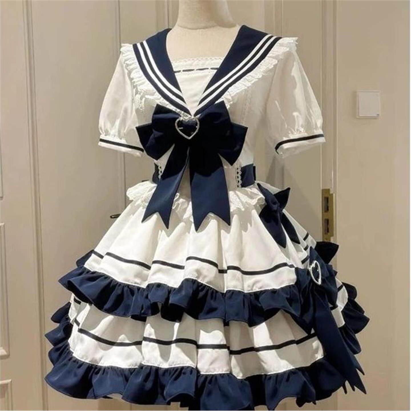 小海军Lolita裙桔梗原创现货洛丽塔夏日甜美连衣裙JK蛋糕裙洋装