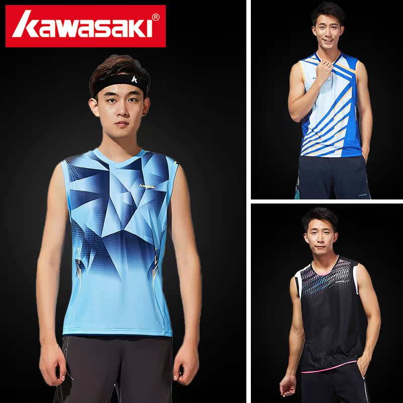 19川崎羽毛球服V领圆领夏季速干透气运动上衣网球无袖背心男球衣|msdalam kategori sukan/Yoga/kecergasan/bekalan peminat, badminton, pakaian badminton - dari Buy2taobao.com untuk memberikan perkhidmatan ejen Taobao profesional membeli