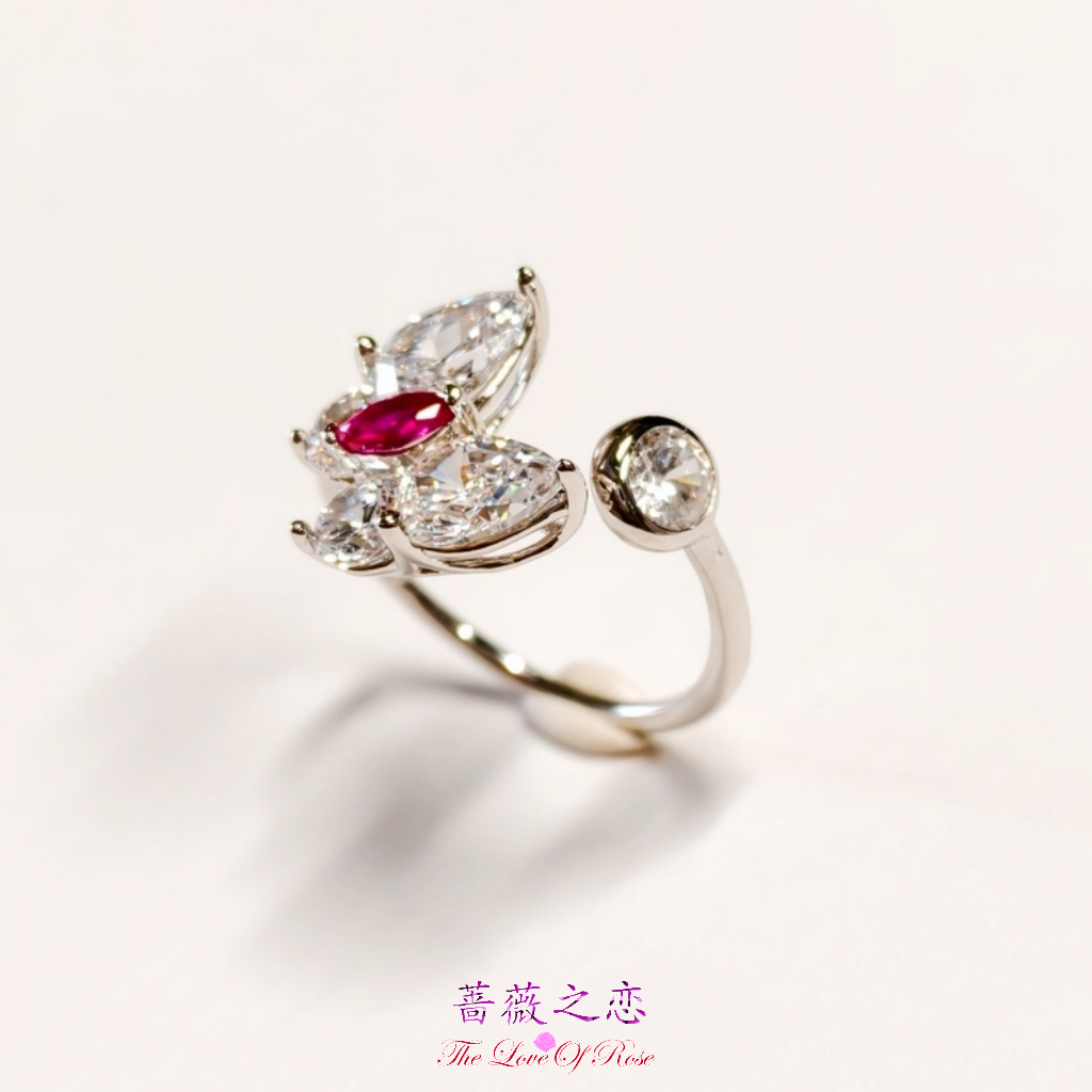 轻奢925纯银镀18金高品质红色520
