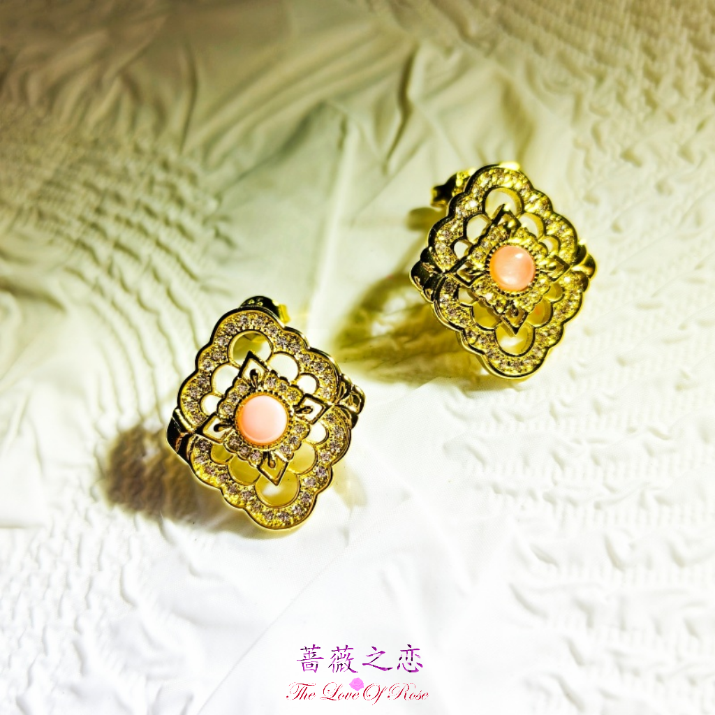 925银镀金蕾丝古典风女王贝