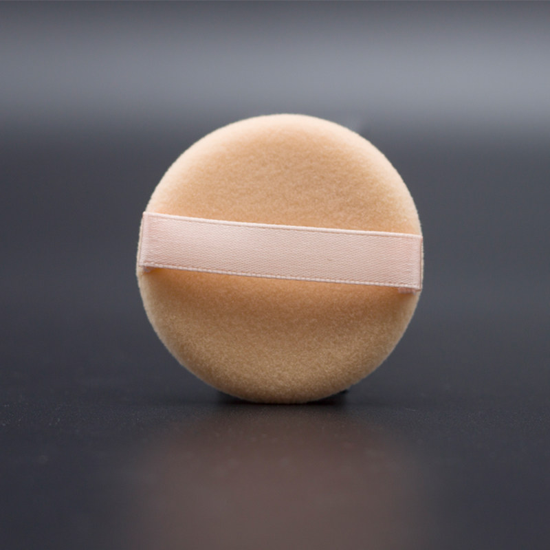 定妆粉扑 散粉绒干粉扑圆形小号薄丝带勾手 海绵肤色控油化妆工具