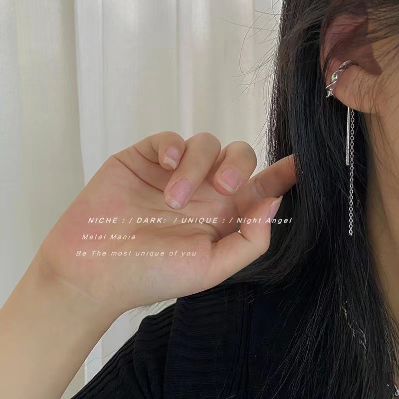 耳挂式耳环女无耳洞流苏简约气质网红耳饰高级感个性耳骨夹一体式