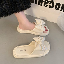 高级感外穿凉拖鞋女2025新款夏绝美仙女风配裙子不累脚蝴蝶结平底