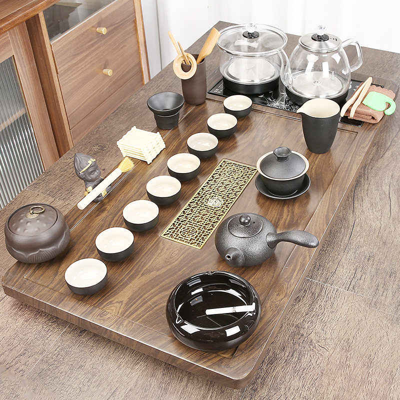 家用整套茶具套装全自动底部上水烧水壶一体茶盘客厅泡茶台办公室