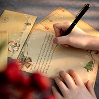 Christmas gift envelope and letter paper set, Amazon souvenir, kraft paper retro Christmas letter paper envelope thumbnail 2