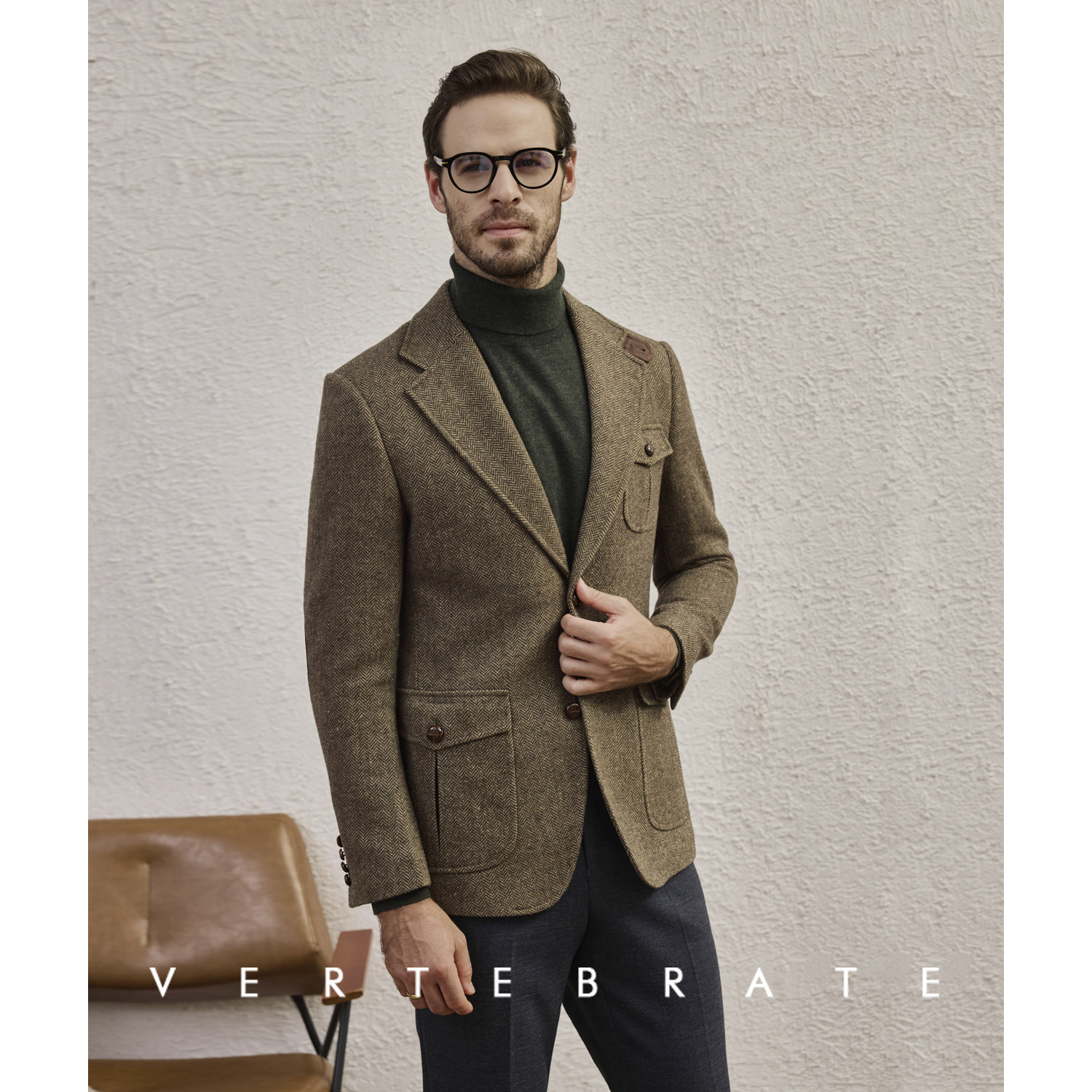 脊椎动物男装秋冬厚羊毛呢复古人字纹休闲西装外套英伦风猎装,男装,西服,淘宝优惠券,粉丝福利购,淘宝优惠卷