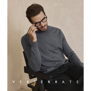 脊椎动物男装秋冬山羊绒绵羊毛混纺半高领基础百搭针织衫轻薄保暖