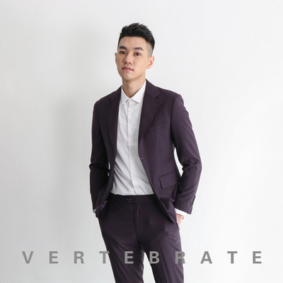 深紫色春夏薄料修身西装西服