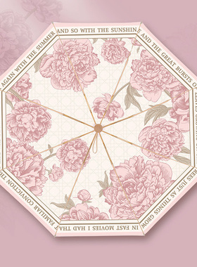 2024双层晴雨两用防紫外线遮阳伞黑胶五折upf50+雨伞女士高颜值伞