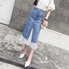 Denim skirt skirt 2019 new pattern Mosaic Lotus leaf Mid length version Paige fish tail Step Skirt