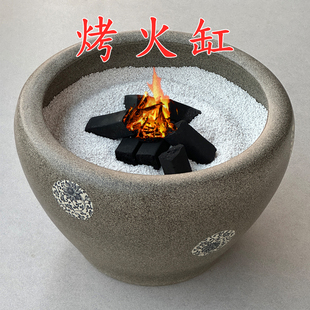 景德镇陶瓷缸古法养鱼阳台落地生态鱼缸户外庭院老式 大水缸烤火盆