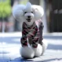 UNPET Quần áo chó Breguet được trang trí với Teddy Anh kẻ sọc cao cổ áo sơ mi chạm đáy áo sơ mi hoang dã giản dị - Quần áo & phụ kiện thú cưng quần áo cho chó con