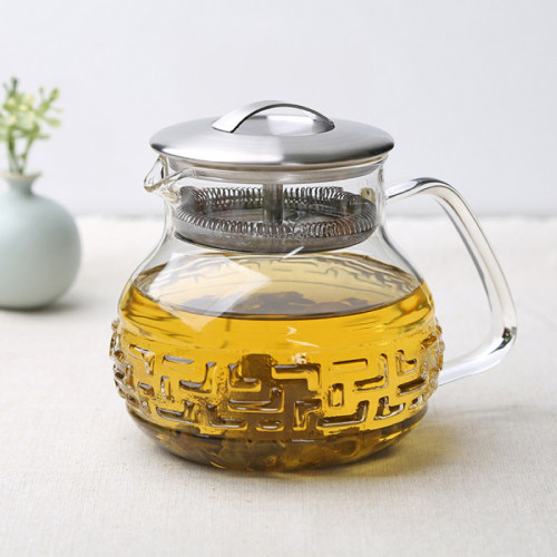 台湾宜龙茶大师如意纹耐热玻璃壶泡花茶煮茶家用加厚大号过滤包邮