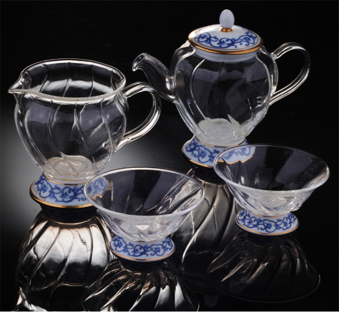台湾宜龙茶具EILONG 晶艳 玫瑰亚洲中式4件花茶茶组套装礼盒