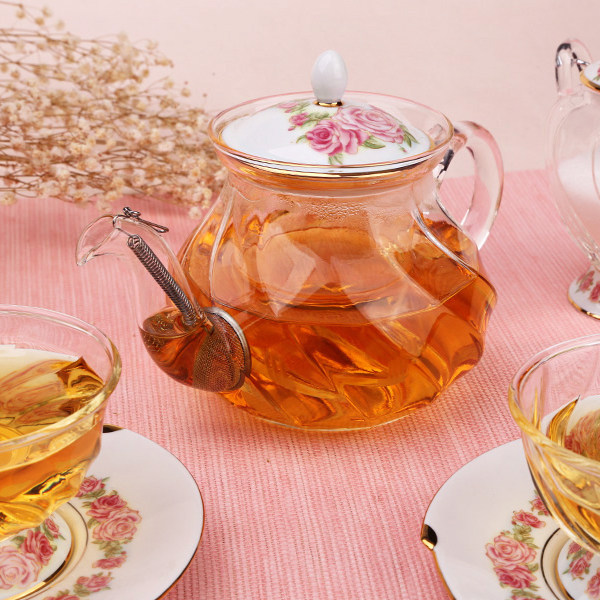 台湾宜龙茶具高硼硅耐热玻璃晶艳玫瑰花茶壶玻璃壶煮茶壶中式家用