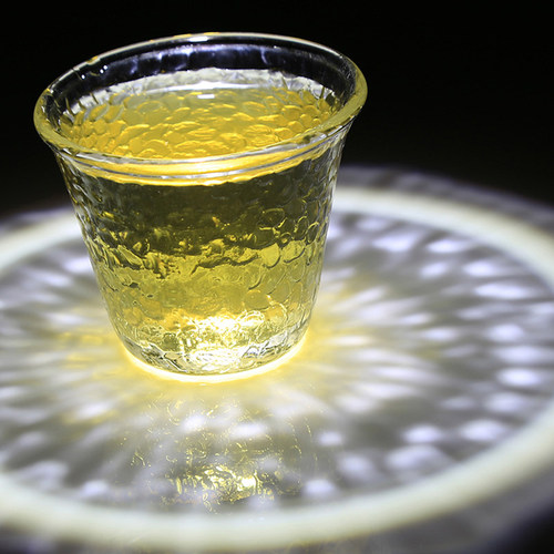 茶具锤目纹加厚耐热玻璃品茗杯