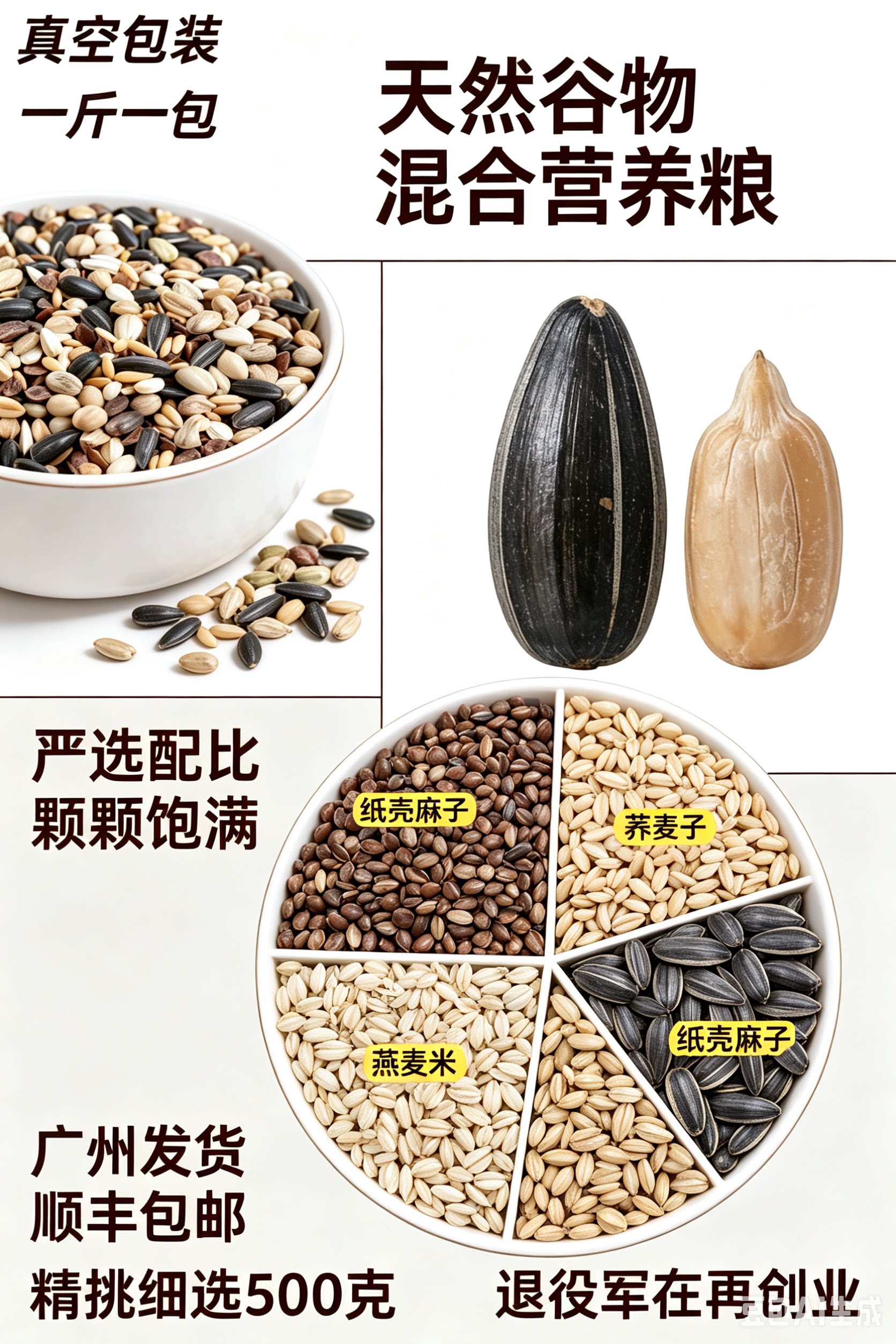 鹦鹉鸟粮饲料混合粮小太阳鹦鹉玄凤鸟食鸟粮中小型鹦鹉带壳混合粮