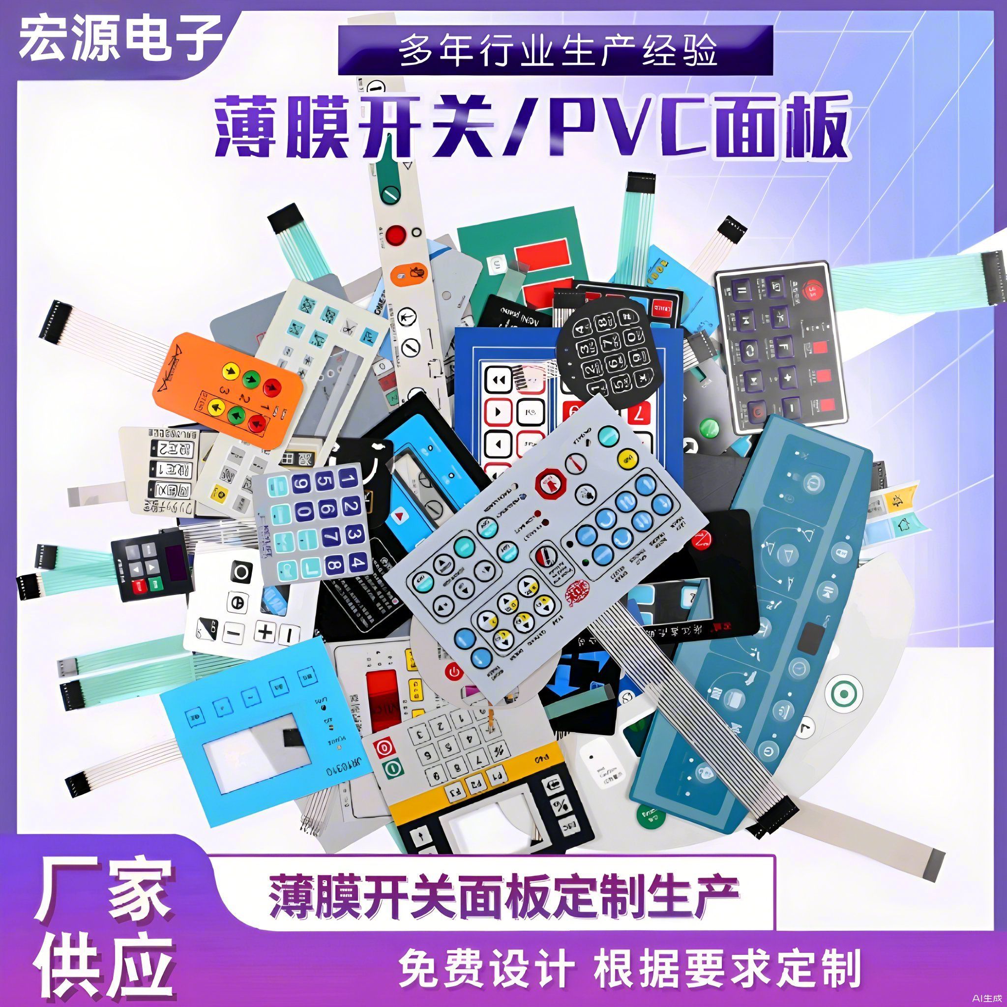 薄膜开关面板定做磨砂塑