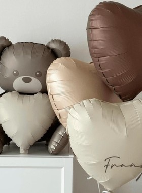 ins风磨砂奶油色蛋糕铝膜气球儿童生日派对装饰用品宝宝周岁布置