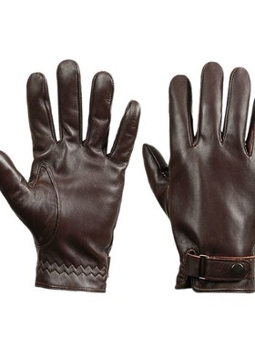 跨境新款黑色男士户外时尚真皮手套骑行女士女男皮手套同款