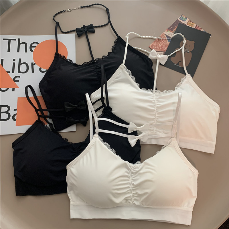 Spring lace bowknot pure color lingerie women's new style