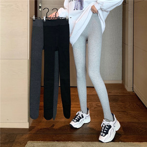 TR56660# 打底裤袜女春秋冬季加厚螺纹黑灰色内外穿秋裤保暖棉裤 服装批发女装批发服饰货源