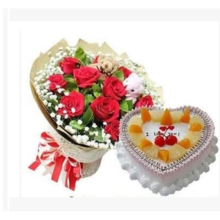 邵阳北塔区新滩镇街状元洲陈家桥乡鲜花店母亲节速递玫瑰蛋糕花束