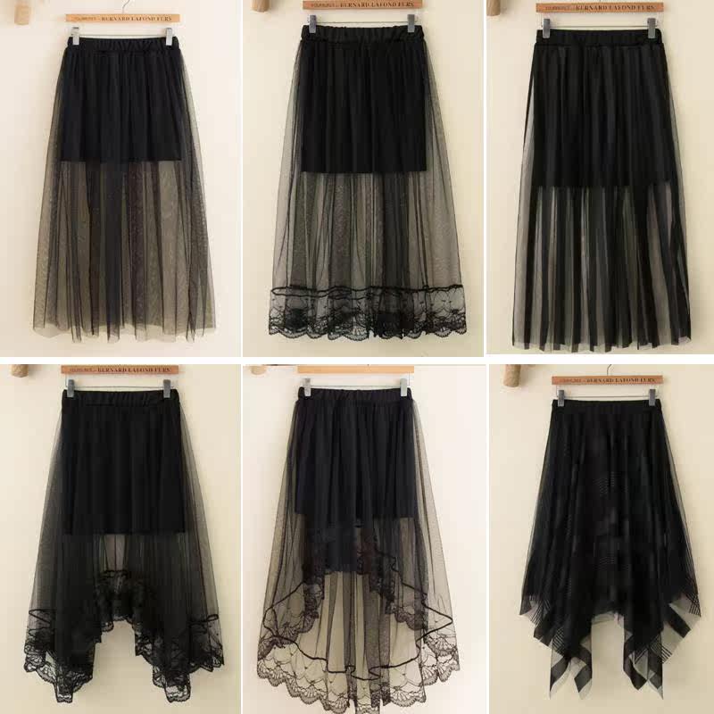 新款时尚半身长裙夏季女夏学生小清新不规则高腰黑色网纱半身裙|msdalam kategori Butik wanita / wanita, skirt - dari Buy2taobao.com untuk memberikan perkhidmatan ejen Taobao profesional membeli