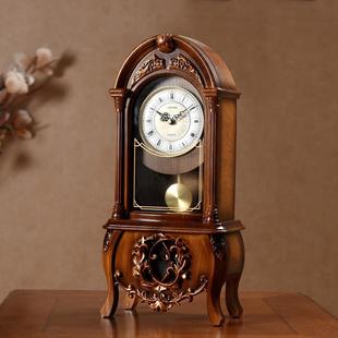 欧式复古台钟钟表家用座钟客厅时钟老式摆钟美式桌面摆件台式坐钟