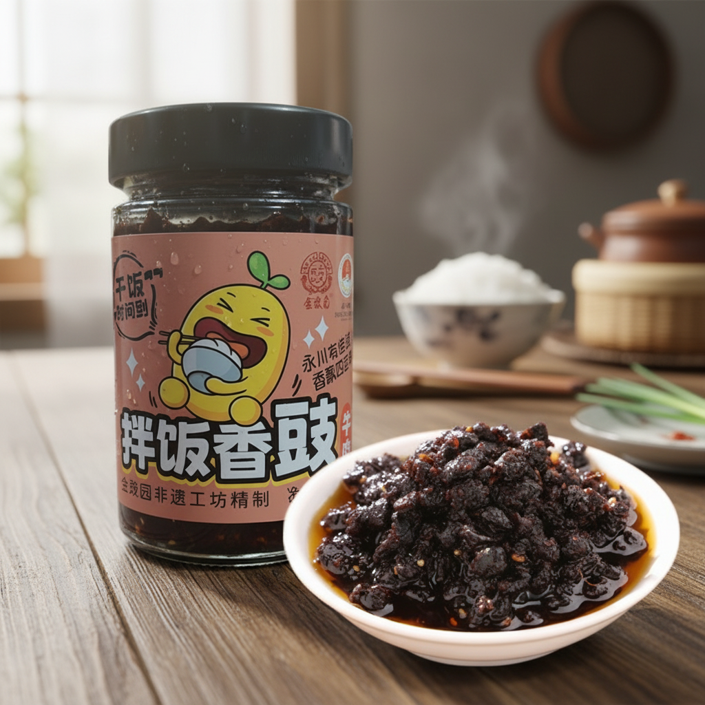 金豉园拌饭香豉牛肉即食永川豆豉200g/瓶重庆特产健康佐餐下饭菜