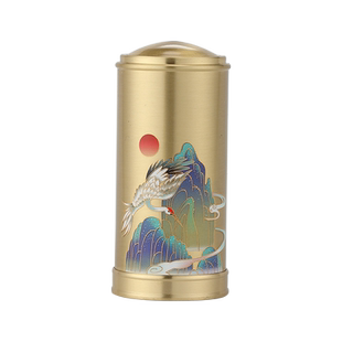 高档黄铜牙签筒复古手工描金牙签罐按压式家用牙签收纳盒客厅摆件