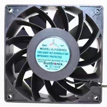 台湾三巨SJ1238HE2 AEC交直流220v 12038 机箱大风量散热风扇12cm