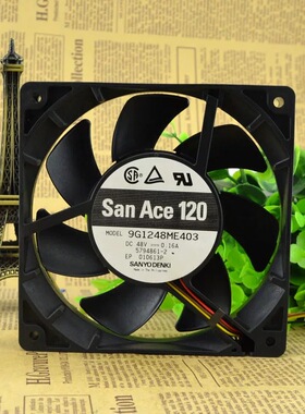 三洋 48V 0.16A 12CM 12025 12厘米 4线 变频器风扇 9G1248ME403