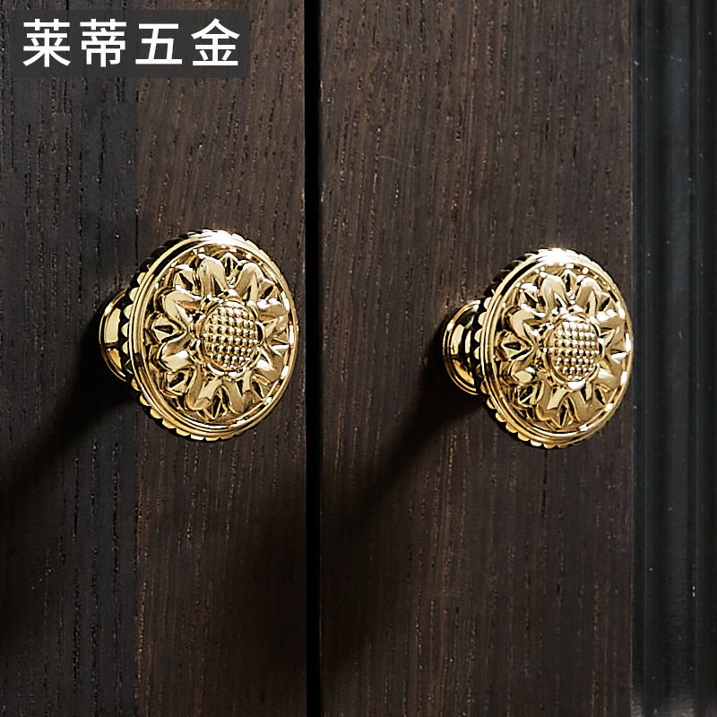 黄铜法式金色轻奢电镀银色拉手现代简约北欧抽屉橱柜鞋柜柜门V-16