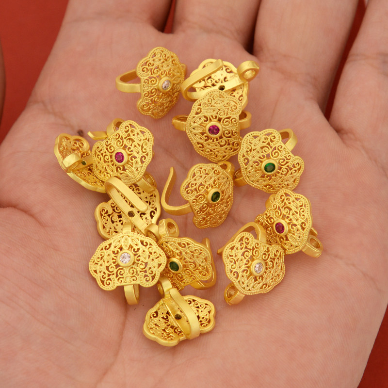 强保色沙金配件diy饰品古法金锆石如意搭扣手链手绳收尾连接扣,饰品/流行首饰/时尚饰品新,扣,淘宝优惠券,粉丝福利购,淘宝优惠卷