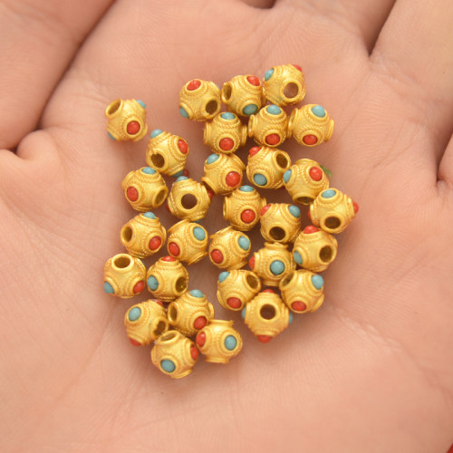 铜镀沙金超强保色隔珠