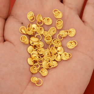 强保色沙金配件diy饰品古法金上上签挂件手链手绳编织文玩挂坠